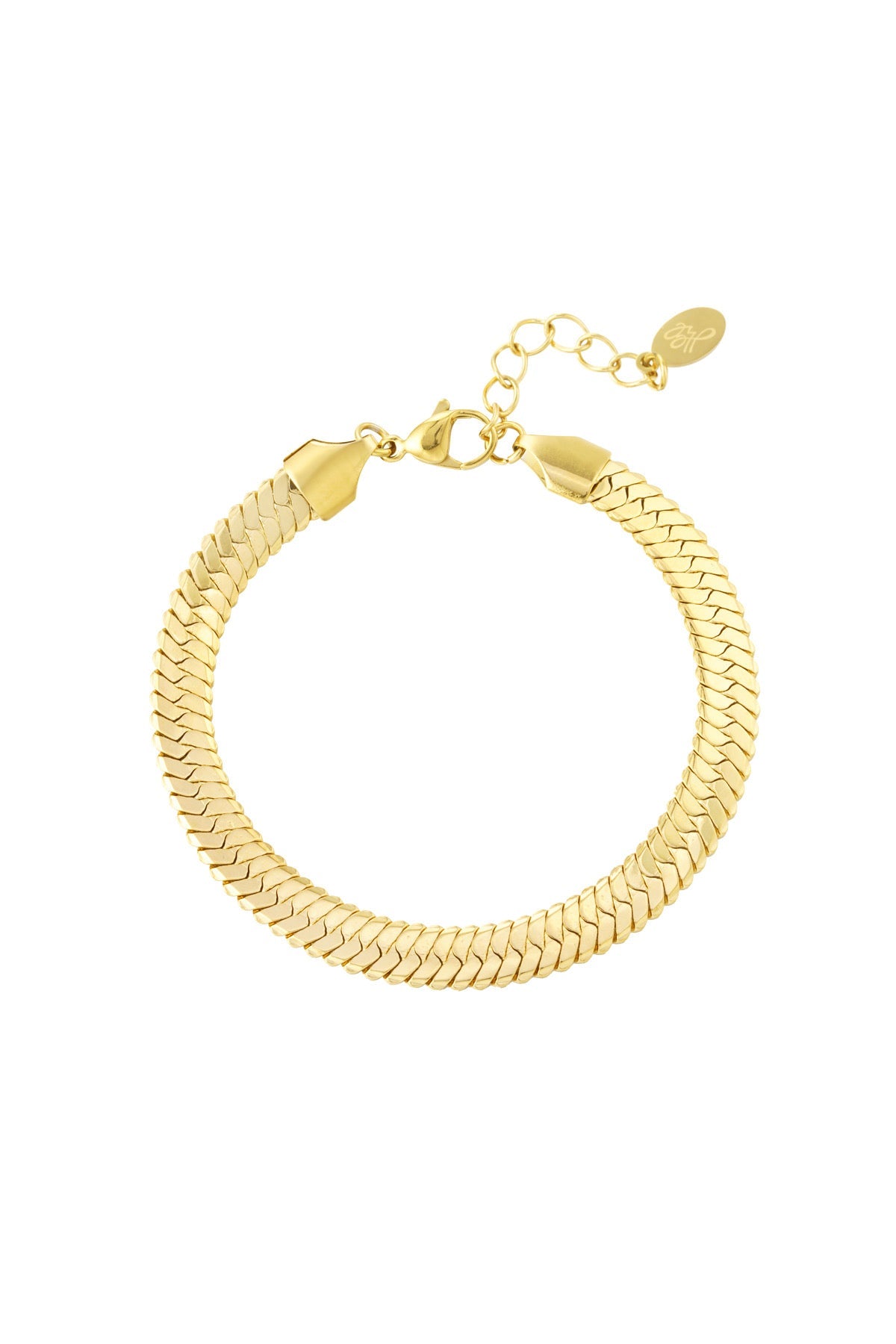 Armband plat goud medium -