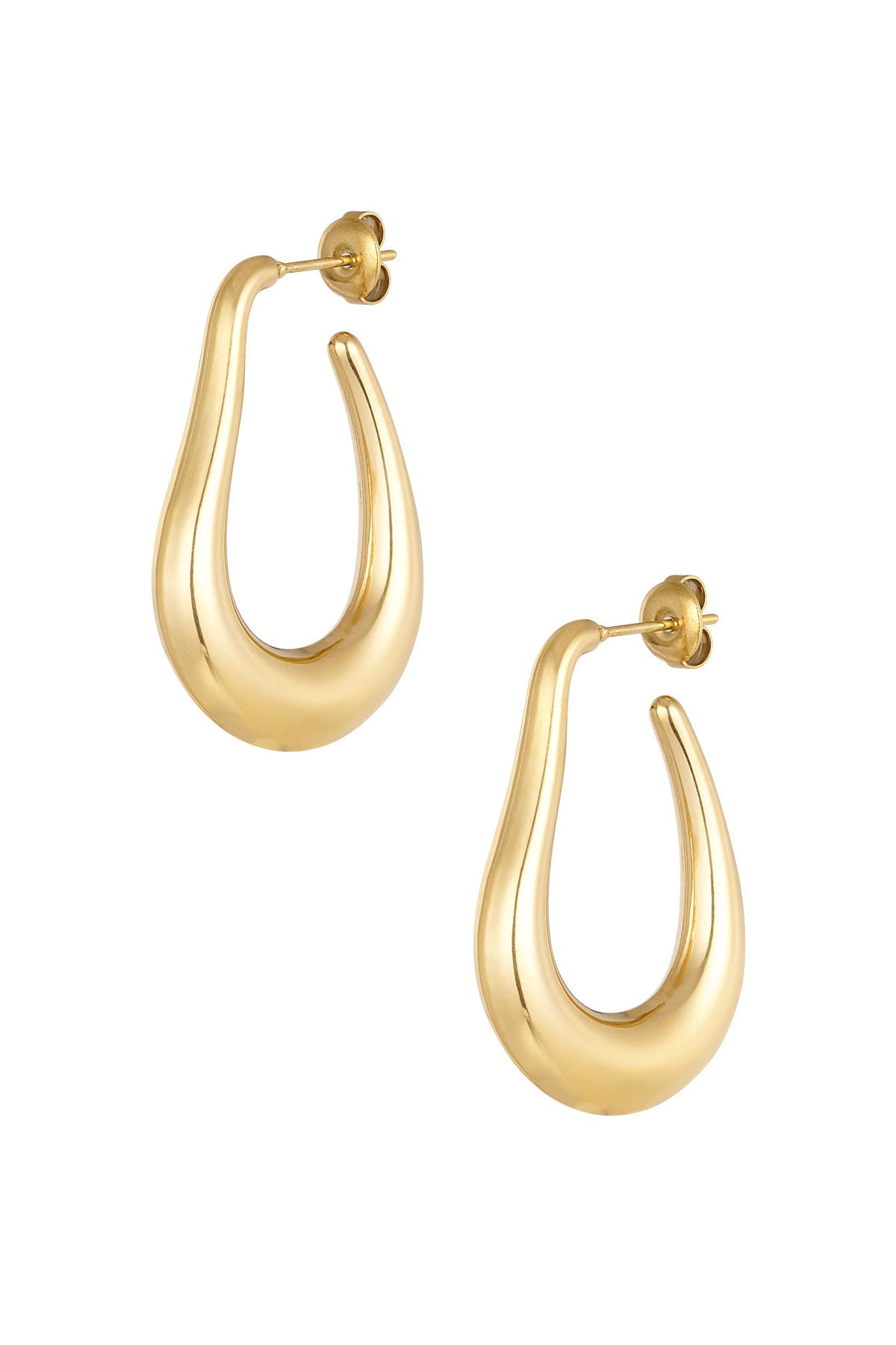 Easthetic oval oorbellen goud -