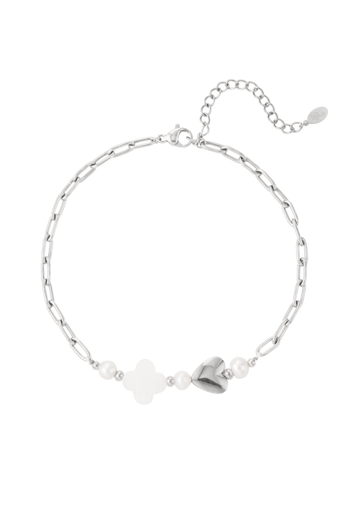 Enkelbandje met bedels zilver -