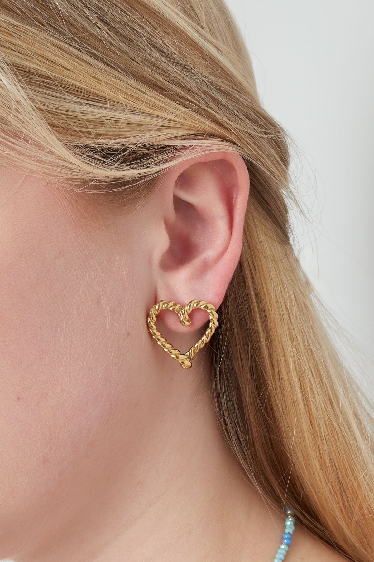 Heart braid oorbellen -