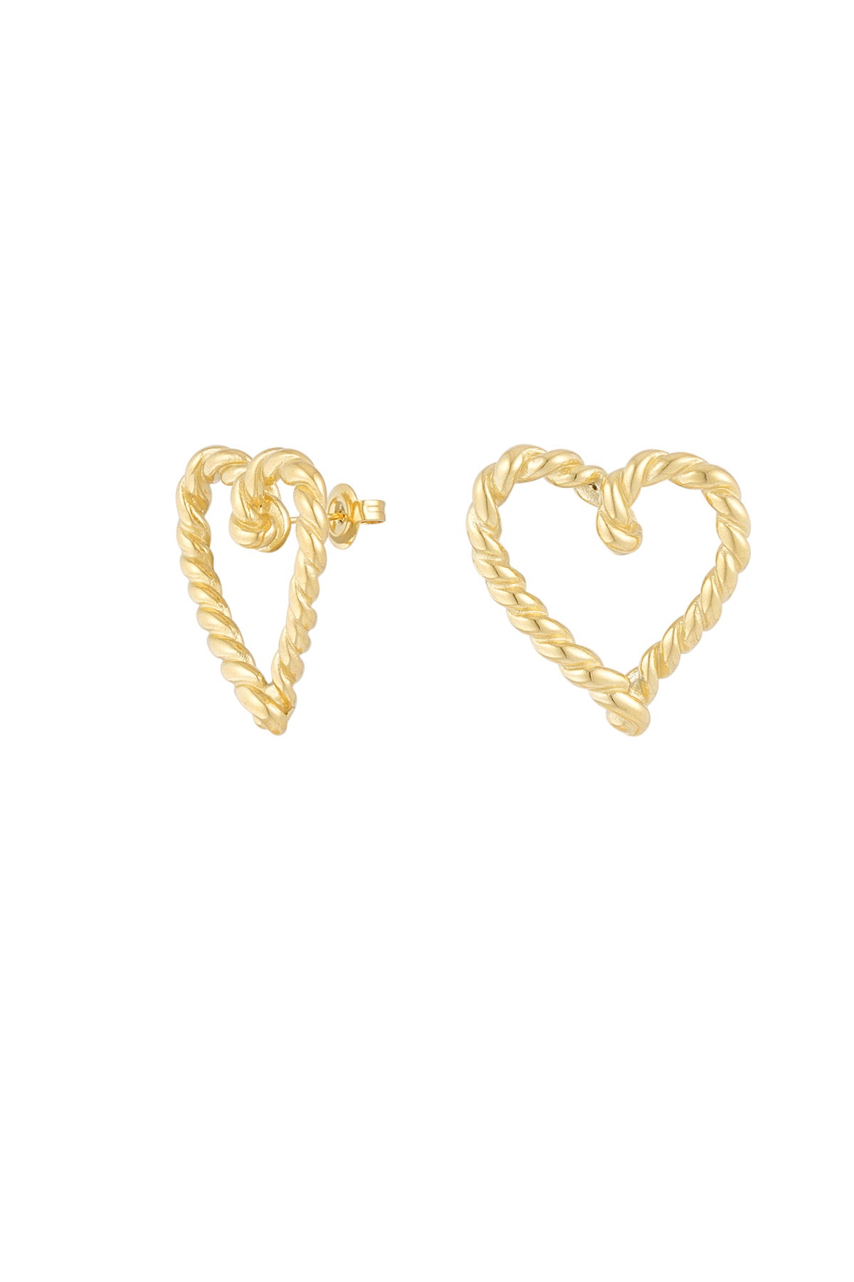 Heart braid oorbellen -
