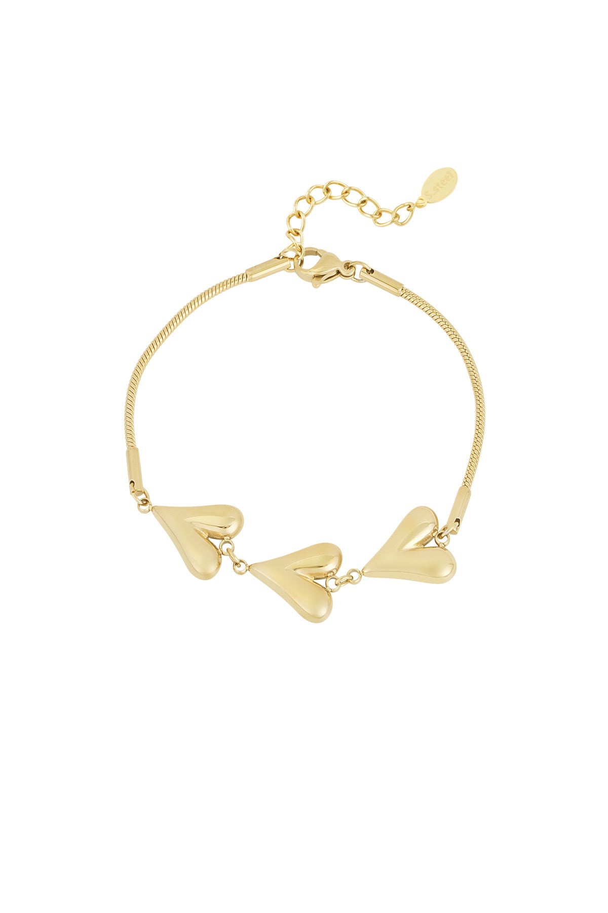 Hearts unfolded armband goud -
