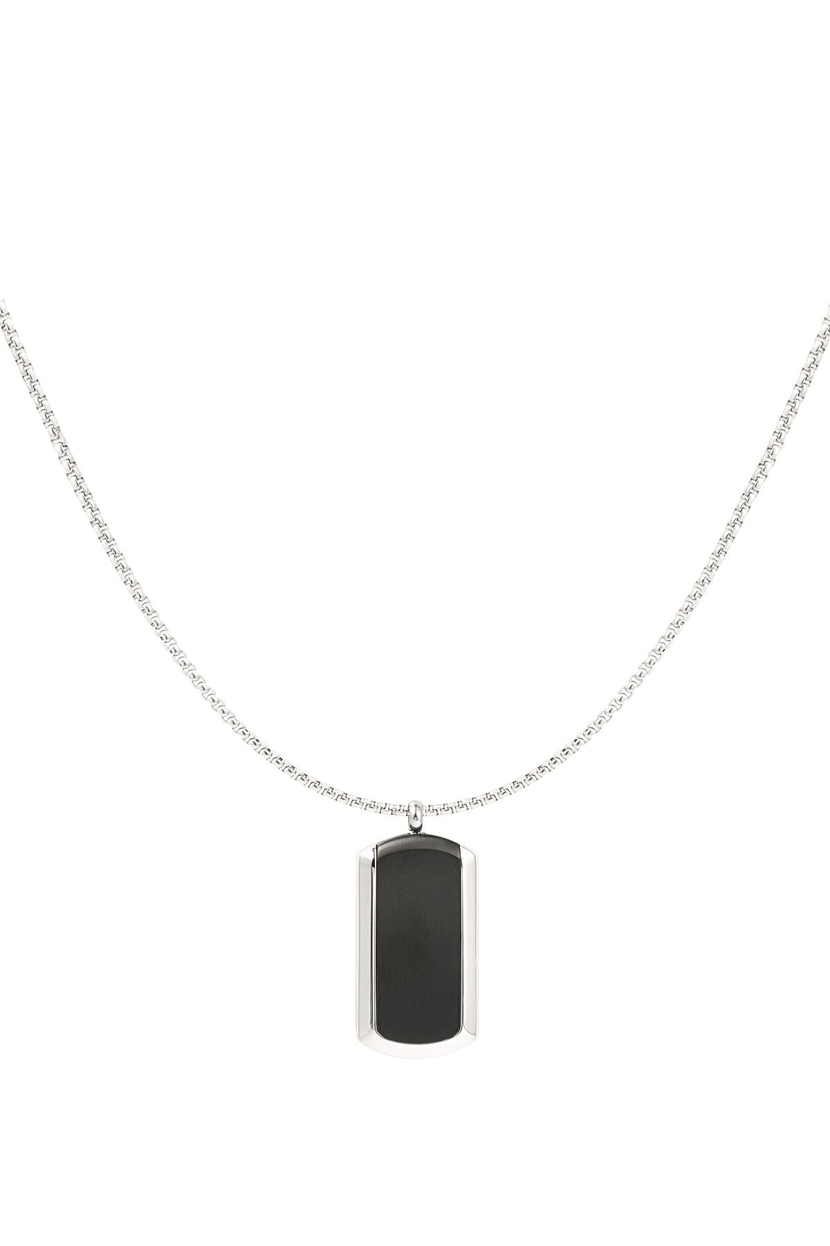Heren ketting zwart/zilver -