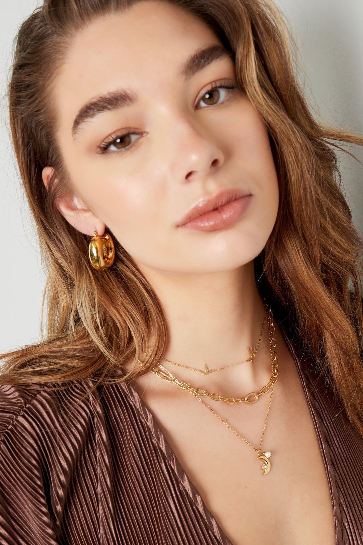 Ketting moonpearl goud -
