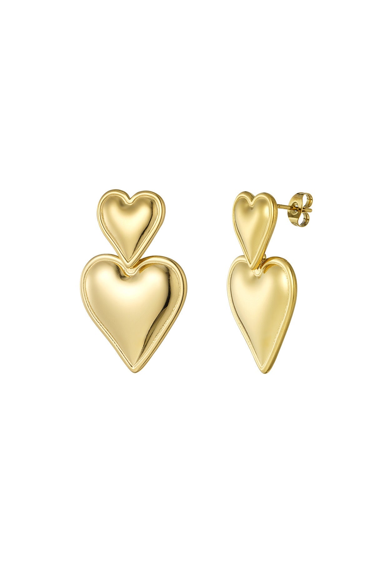 Love double oorbellen goud -