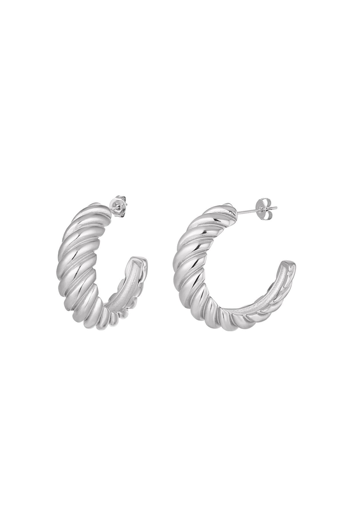 Oorbellen baquette zilver -