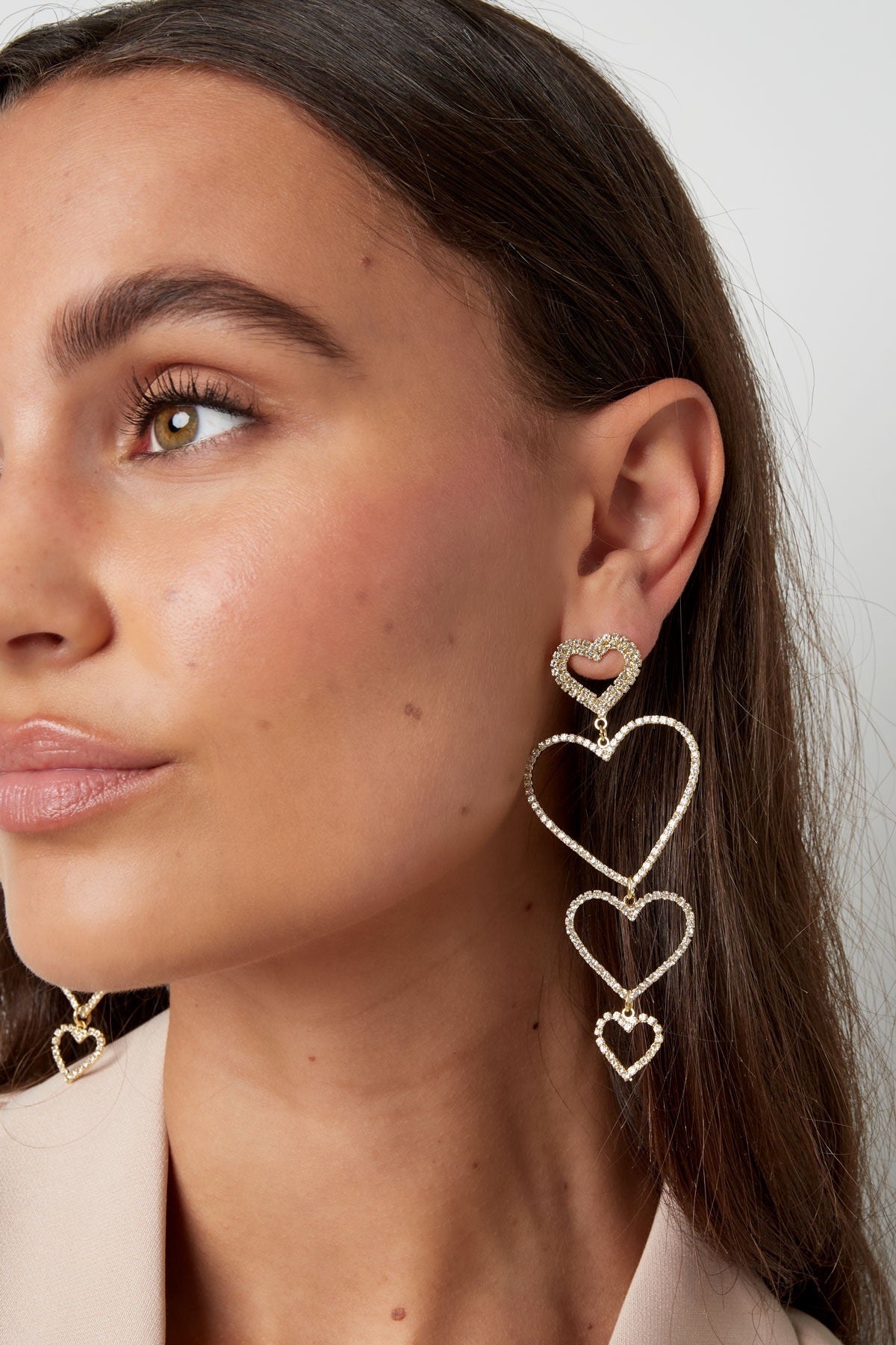 Oorbellen glamour heart -