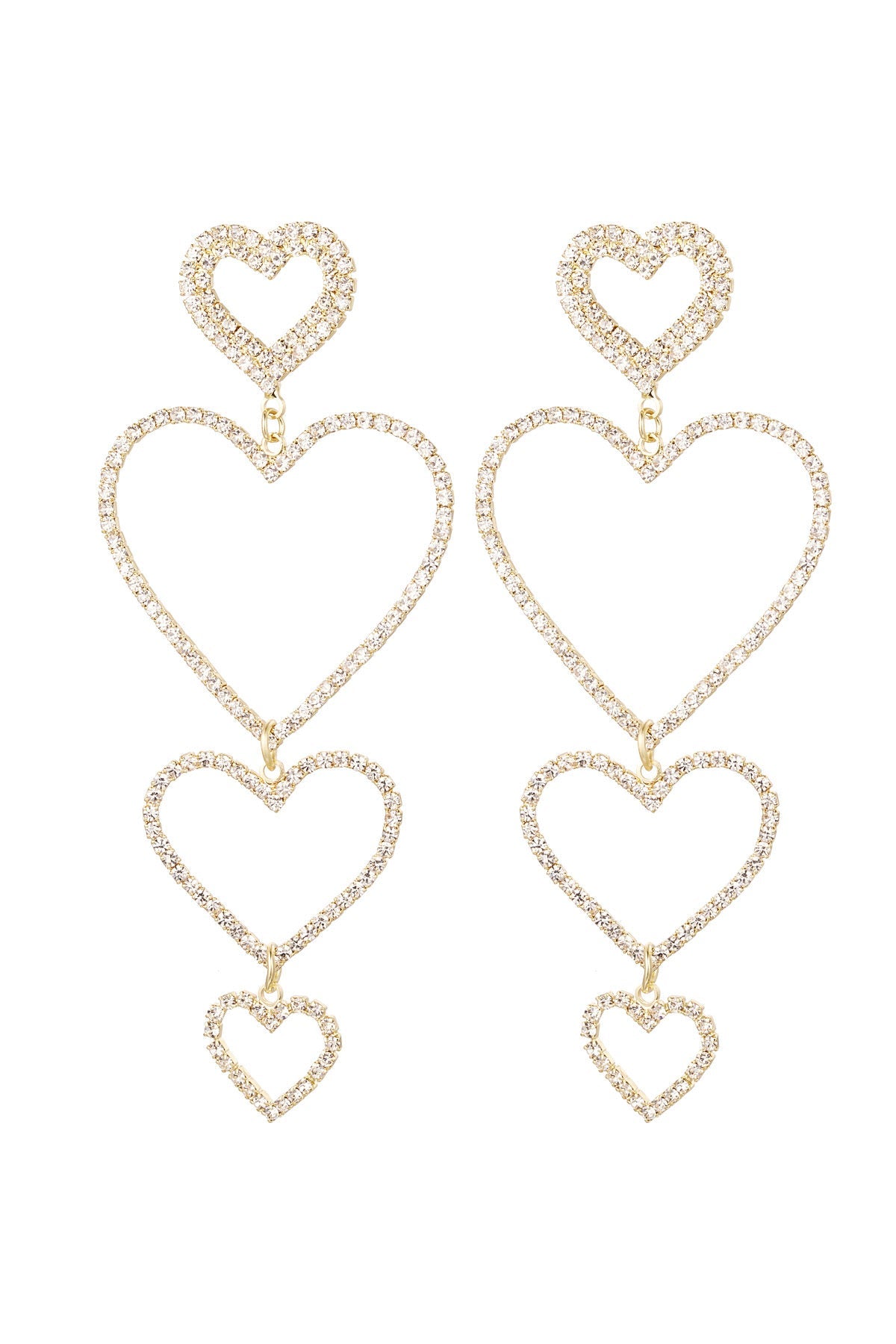 Oorbellen glamour heart -
