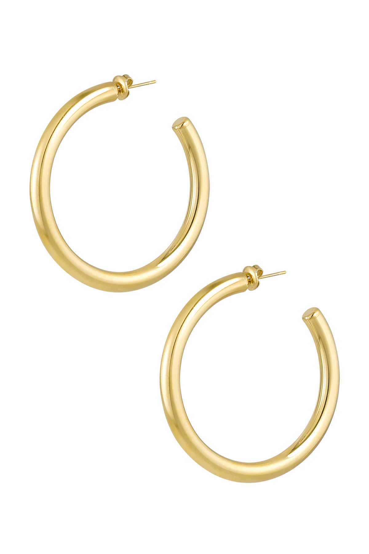 Oorbellen rond goud -