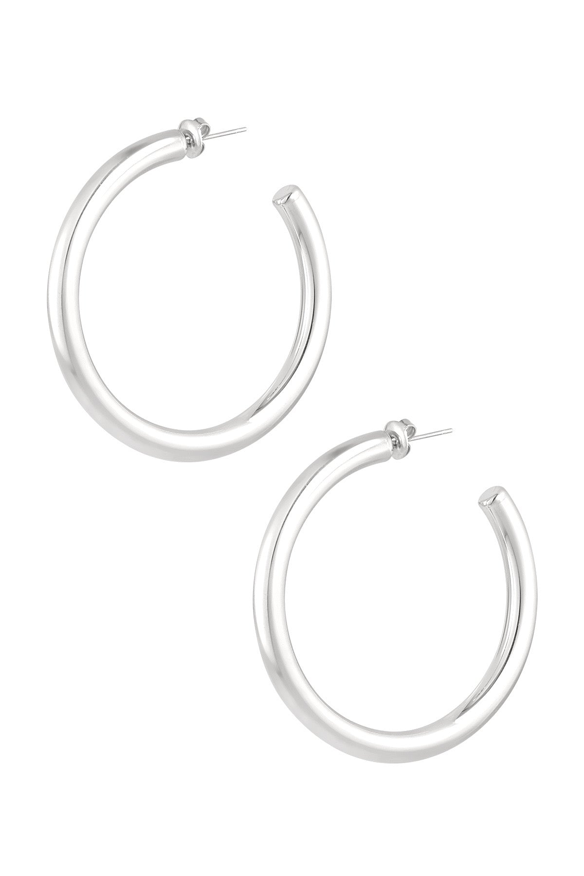 Oorbellen rond zilver -