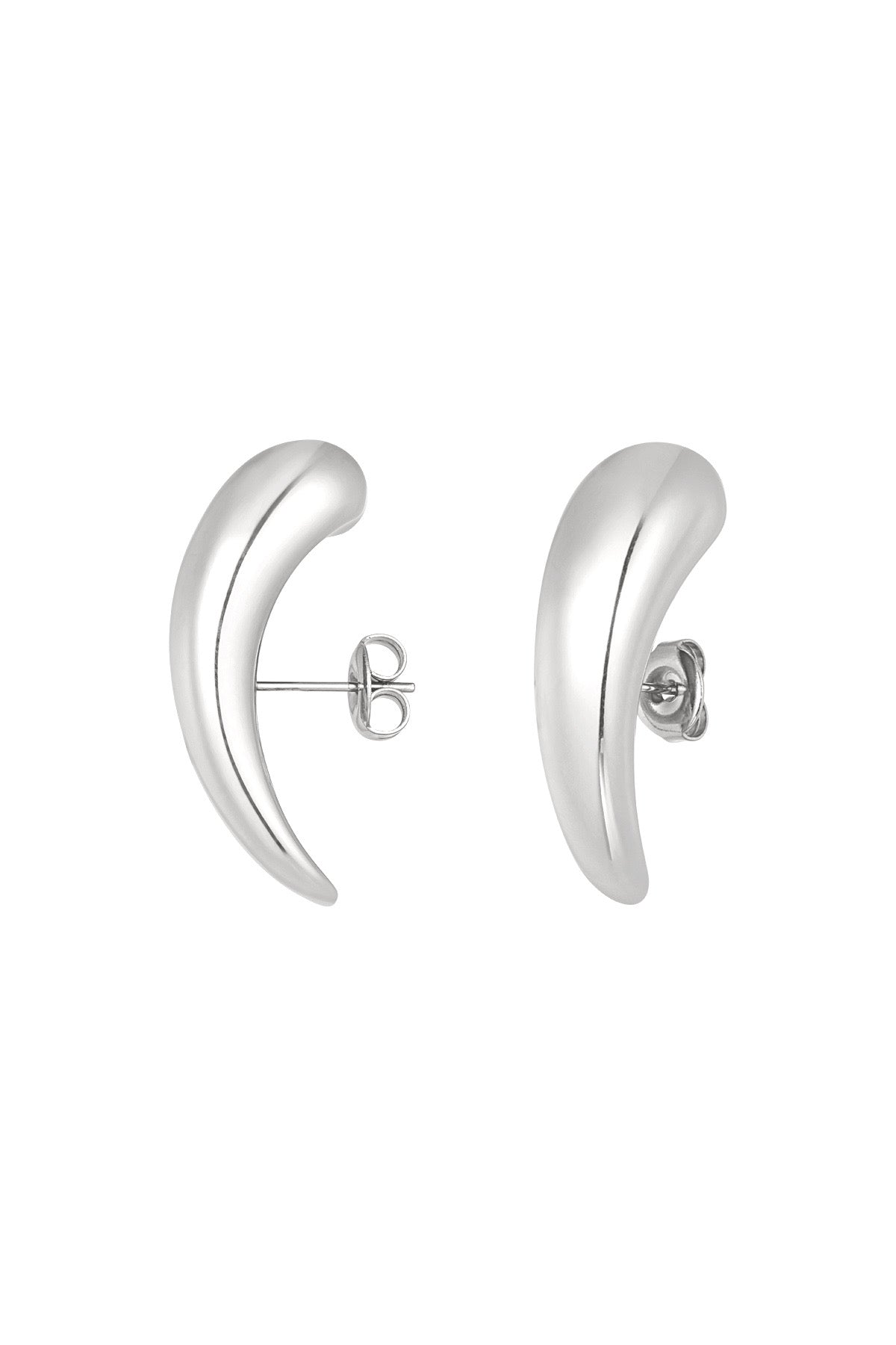 Oorbellen streep zilver -