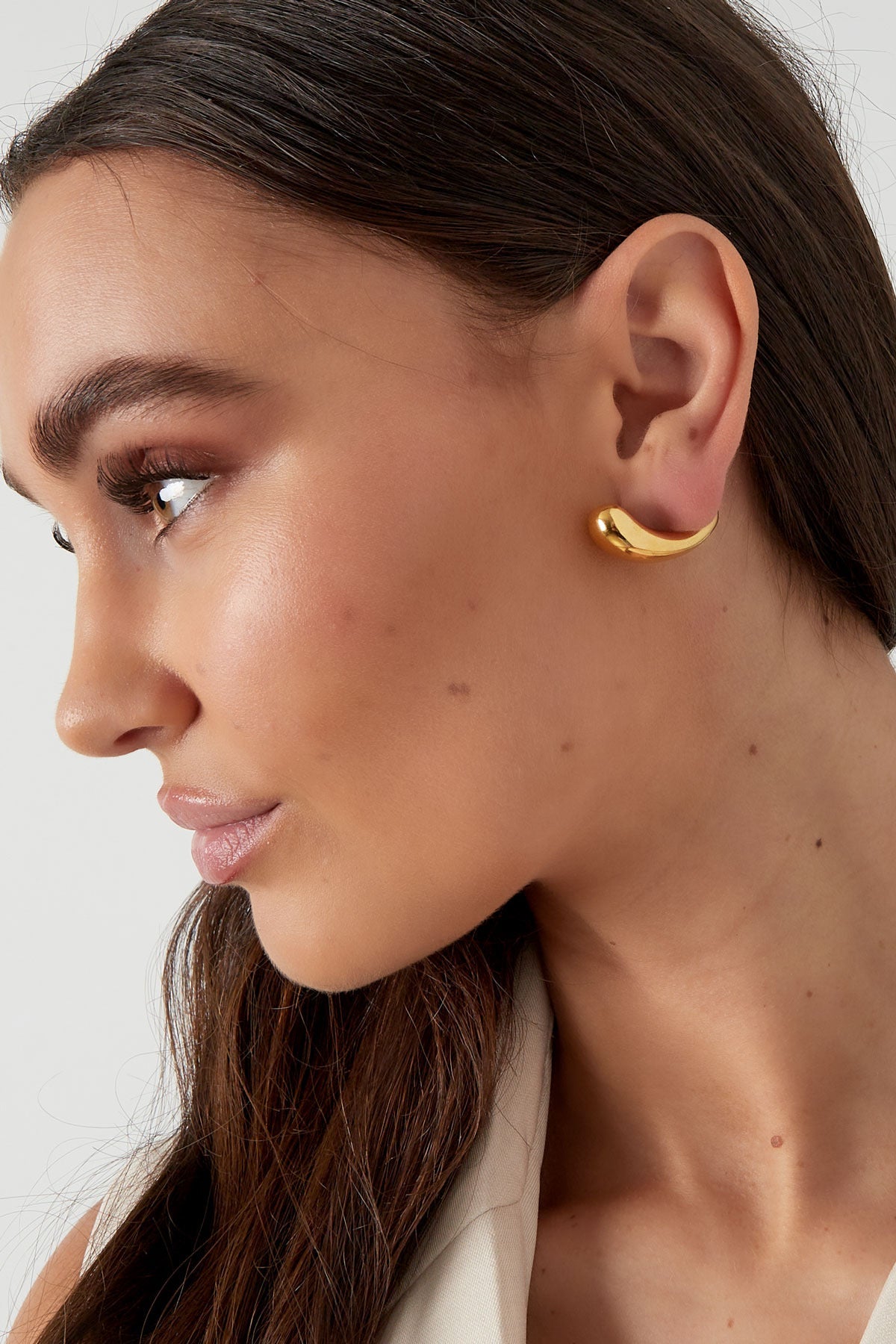 Oorbellen streep zilver -
