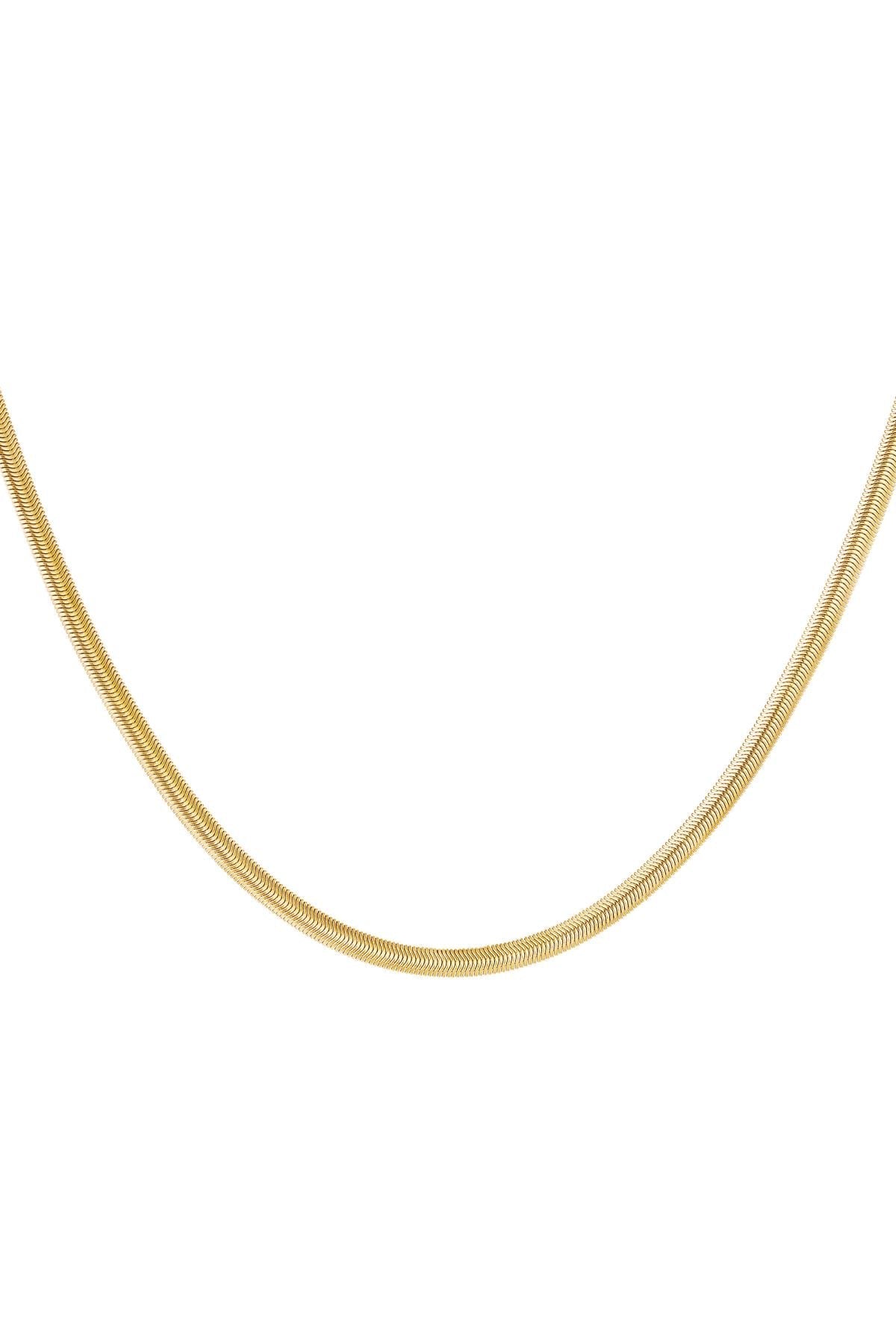 Platte schakelketting goud -