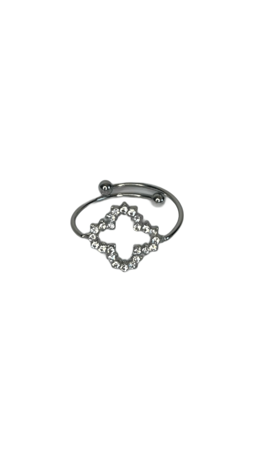 Ring klaver diamant zilver -