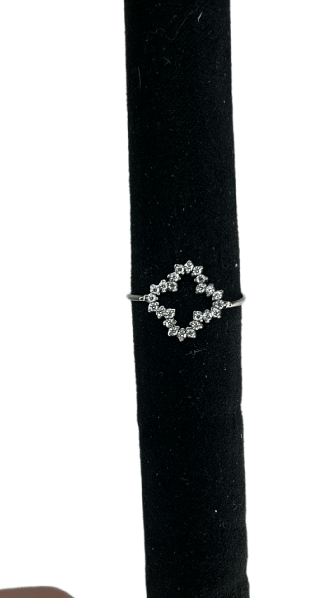 Ring klaver diamant zilver -