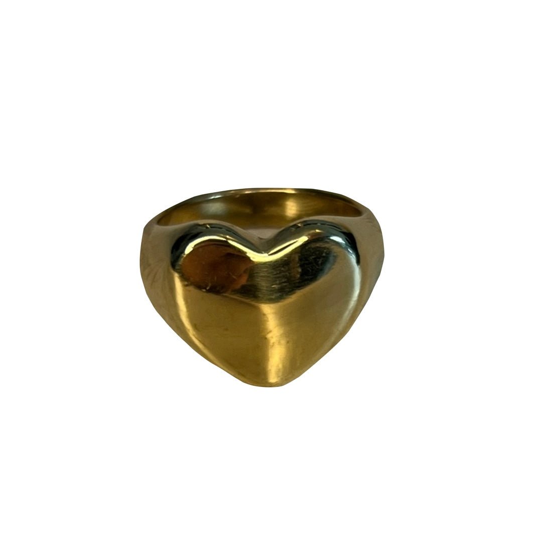 Ring massief hart goud -