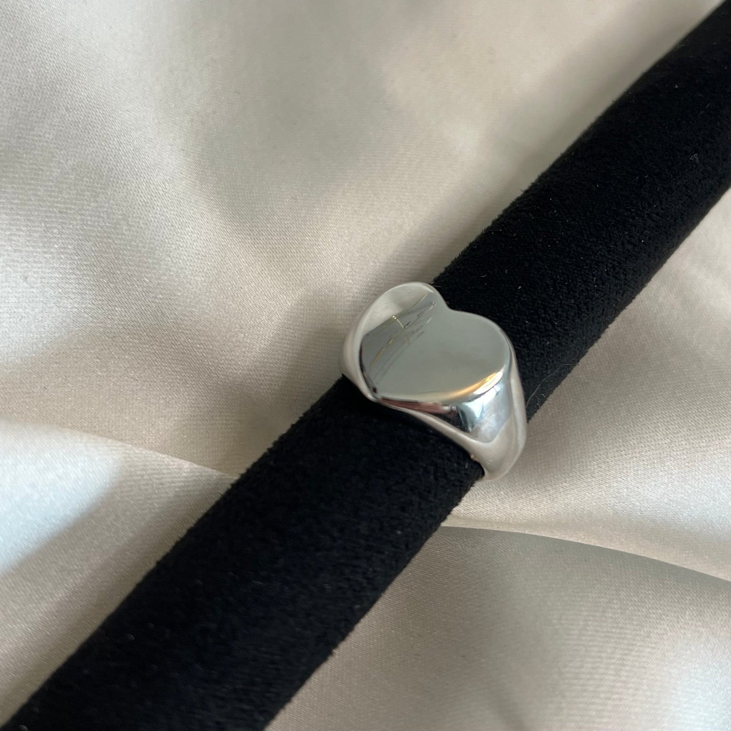 Ring massief hart zilver -