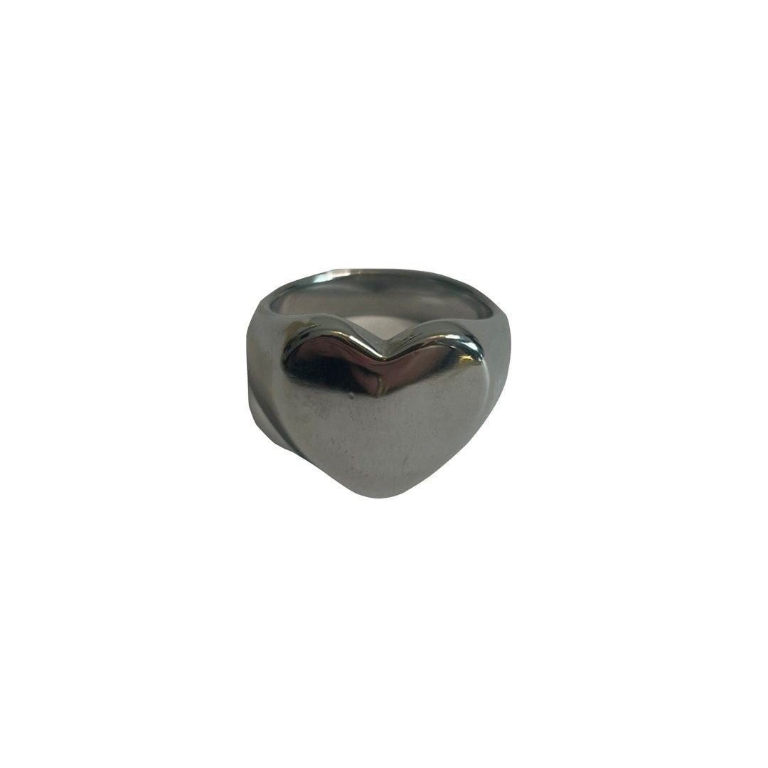 Ring massief hart zilver -