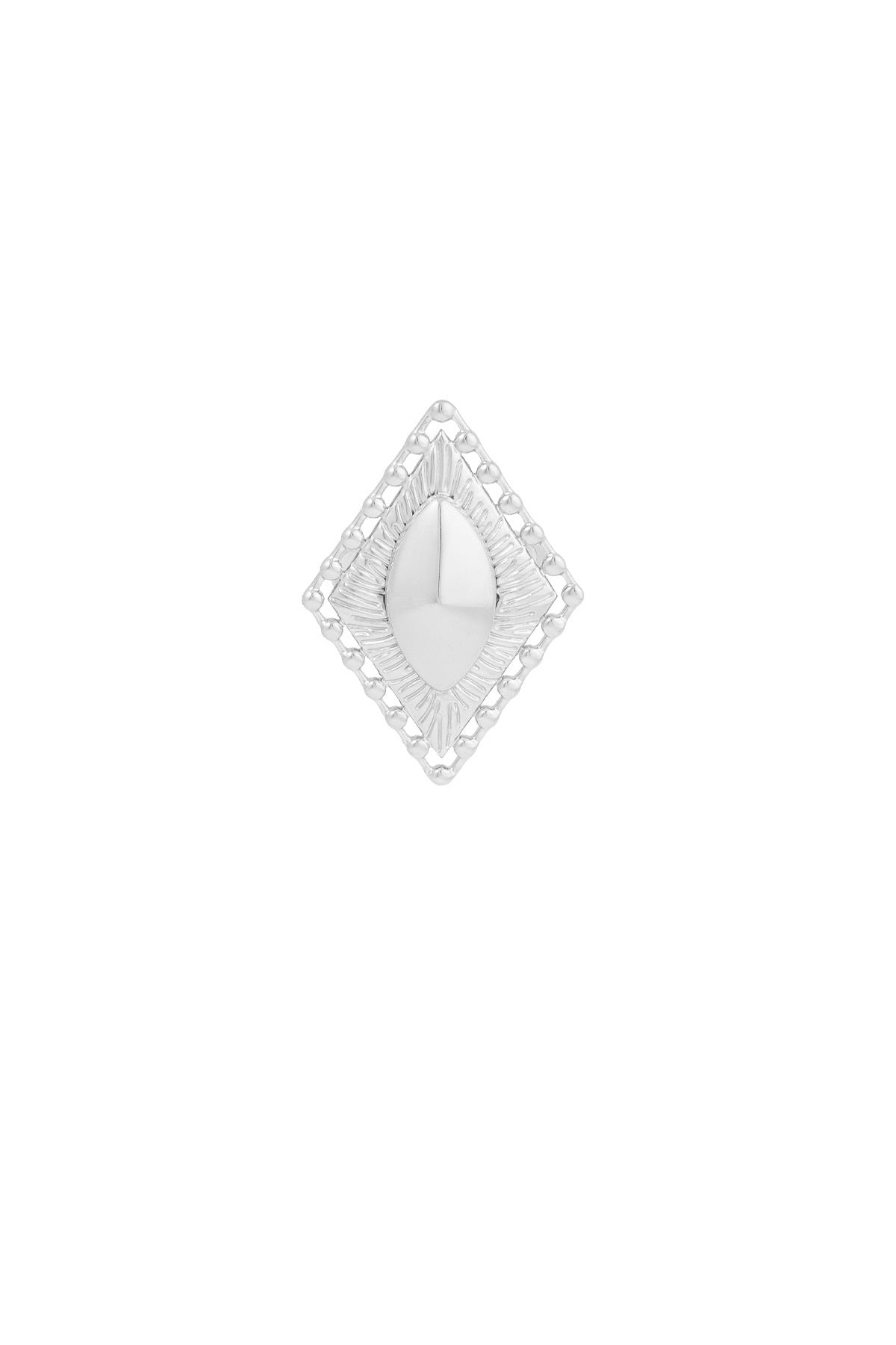 Ring vintage ruit zilver -