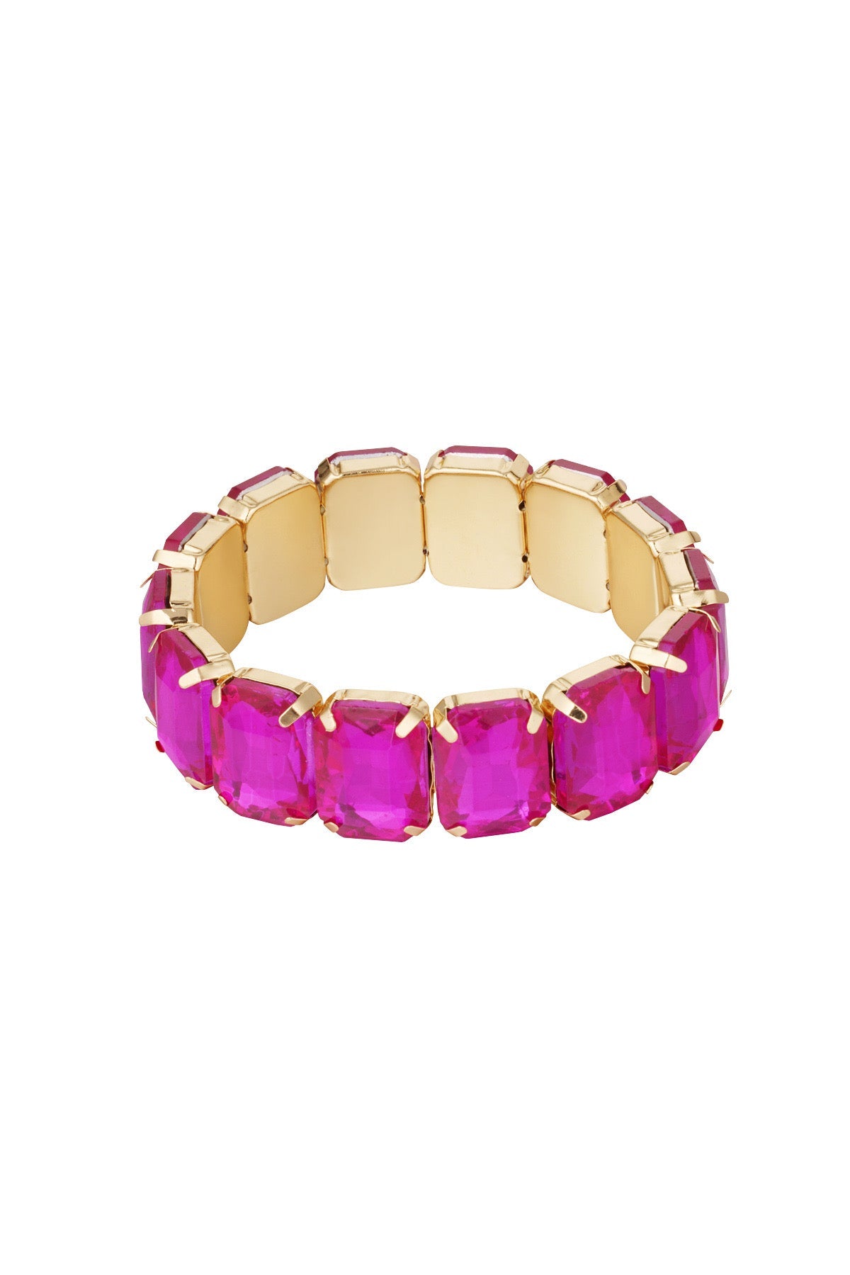 Slavenarmband fuchsia/ goud -