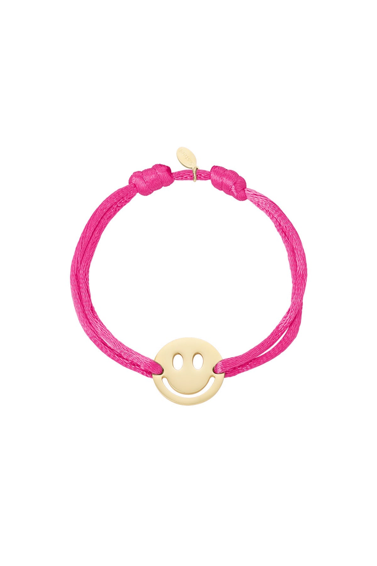 Smiley armband satijn -
