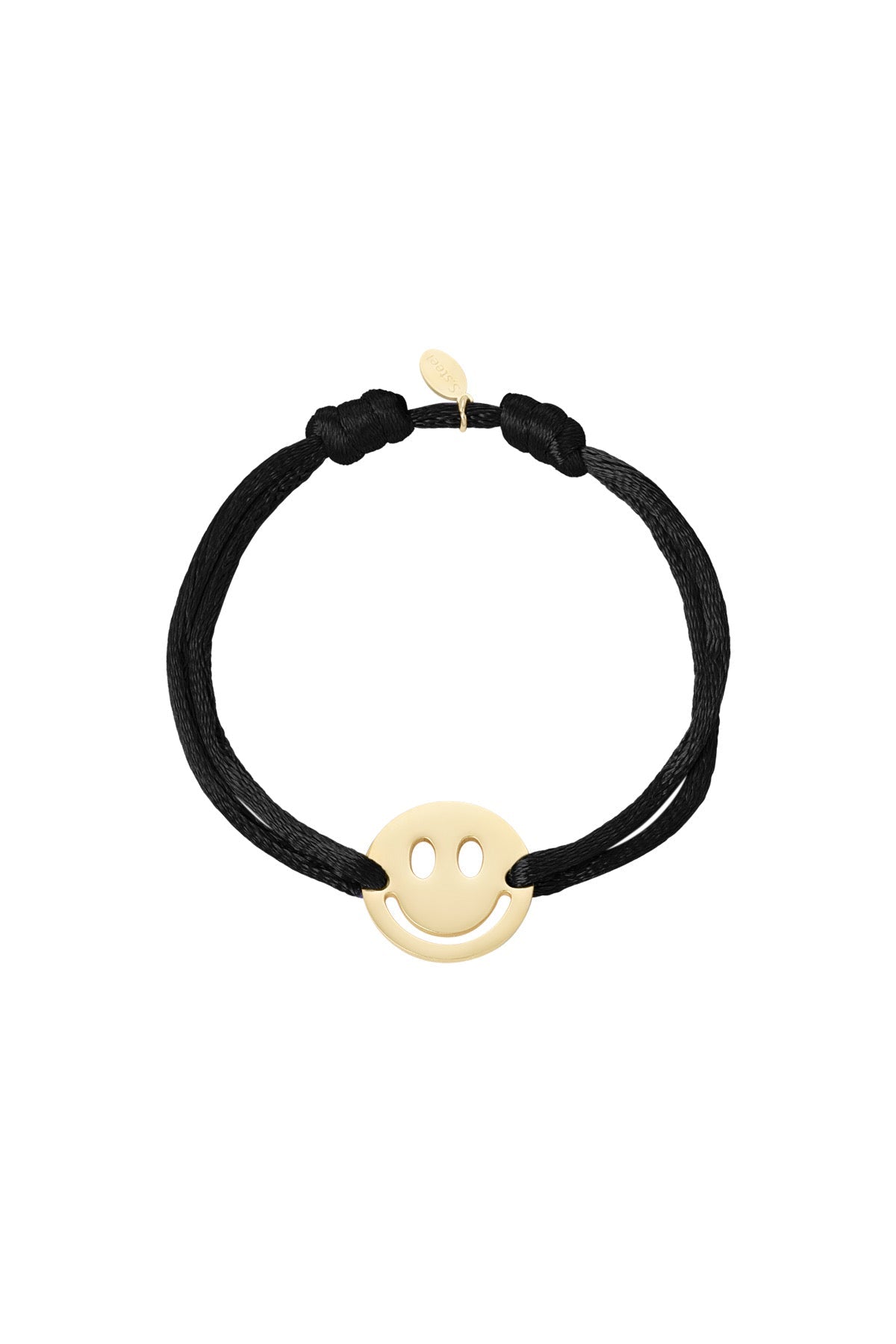 Smiley armband satijn -