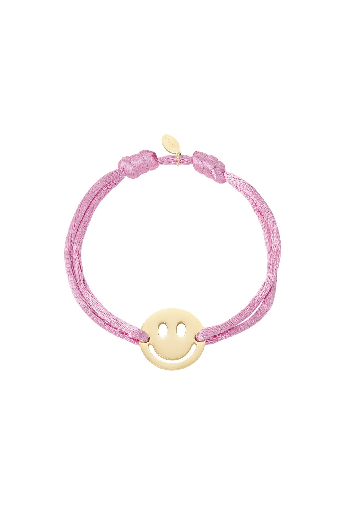 Smiley armband satijn -