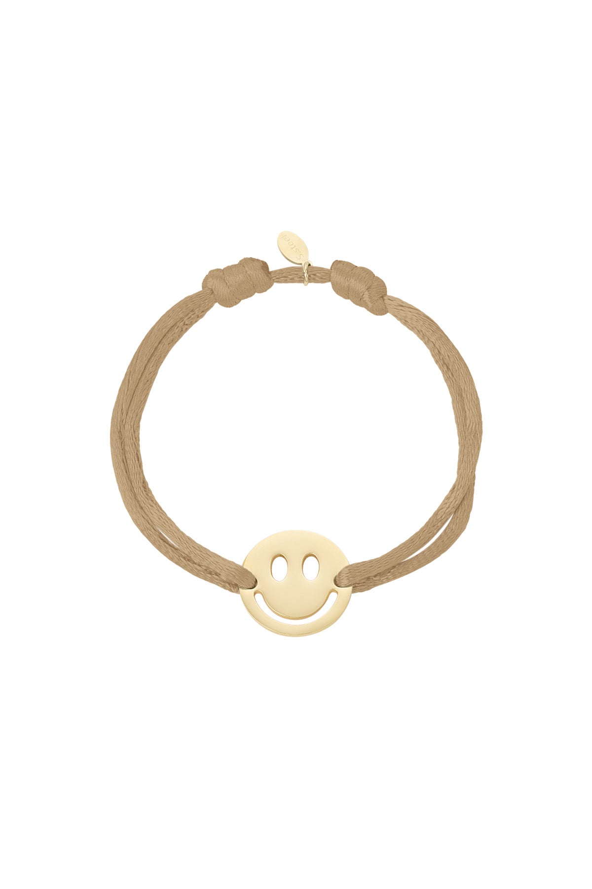 Smiley armband satijn -