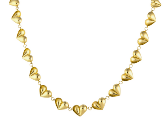 Statement ketting double heart -