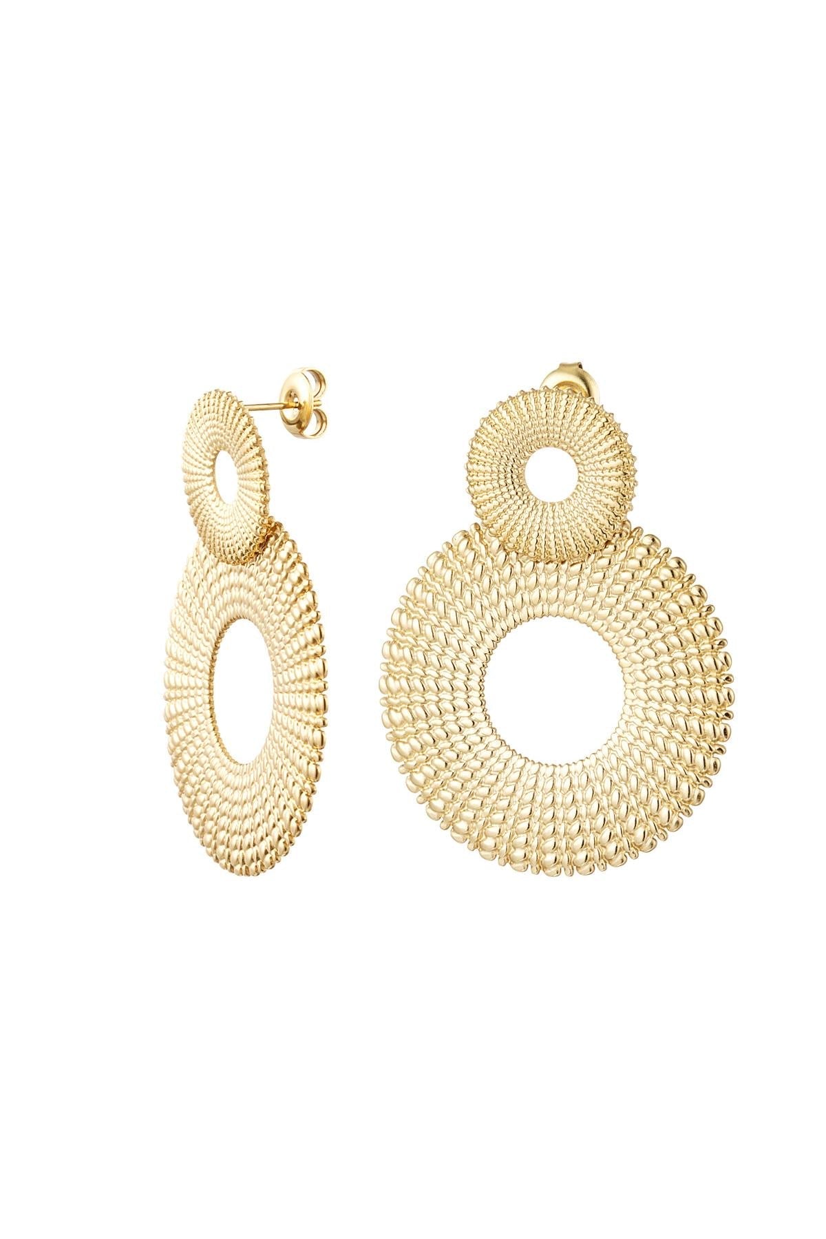 Statement oorbellen cirkels goud -